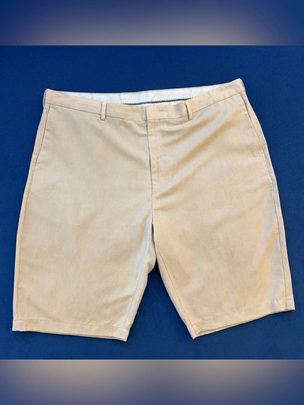 Cubavera Men's Beige Linen Blend Shorts - Size 44 - Like New